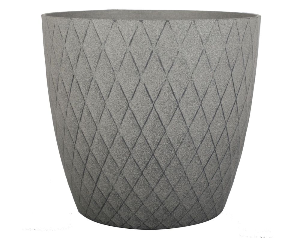 Macetero 27 cm Muriel gris oscuro Outzen-0