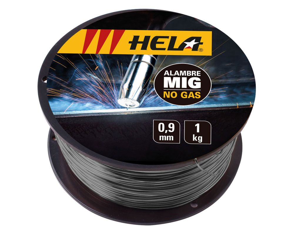 Alambre MIG 0,9 mm 1 kg Flux sin gas Hela-0
