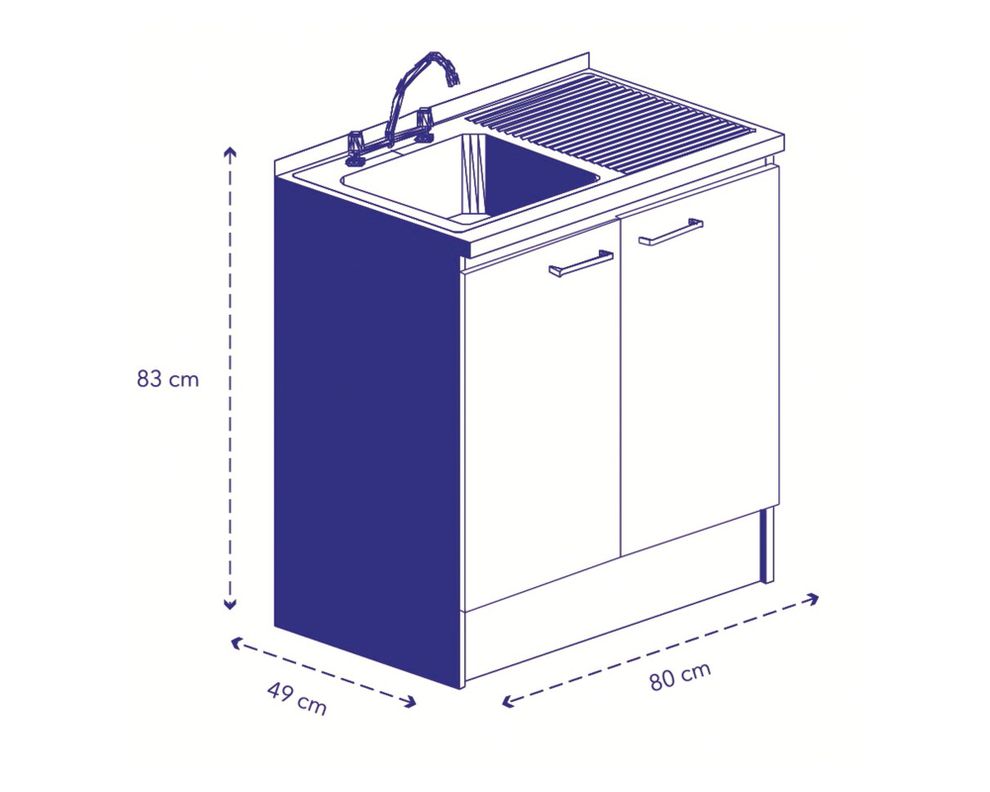 Mueble base lavaplatos Derecho 80 cm-2