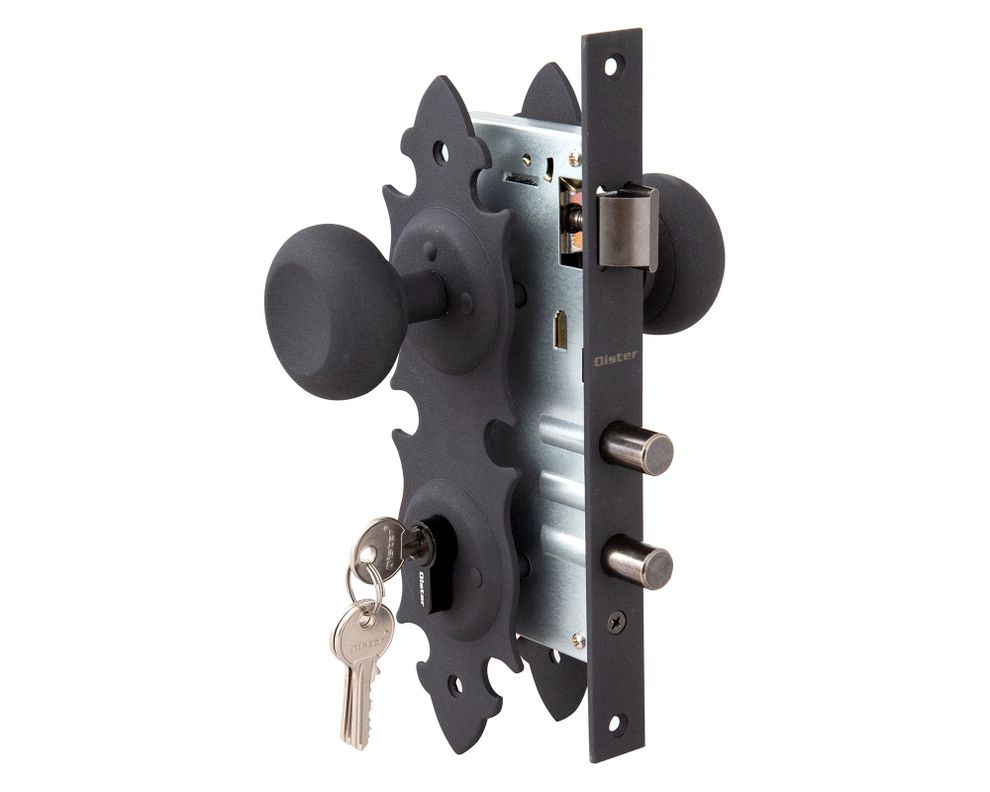 Cerradura embutir pomo acceso principal negro Oister-1