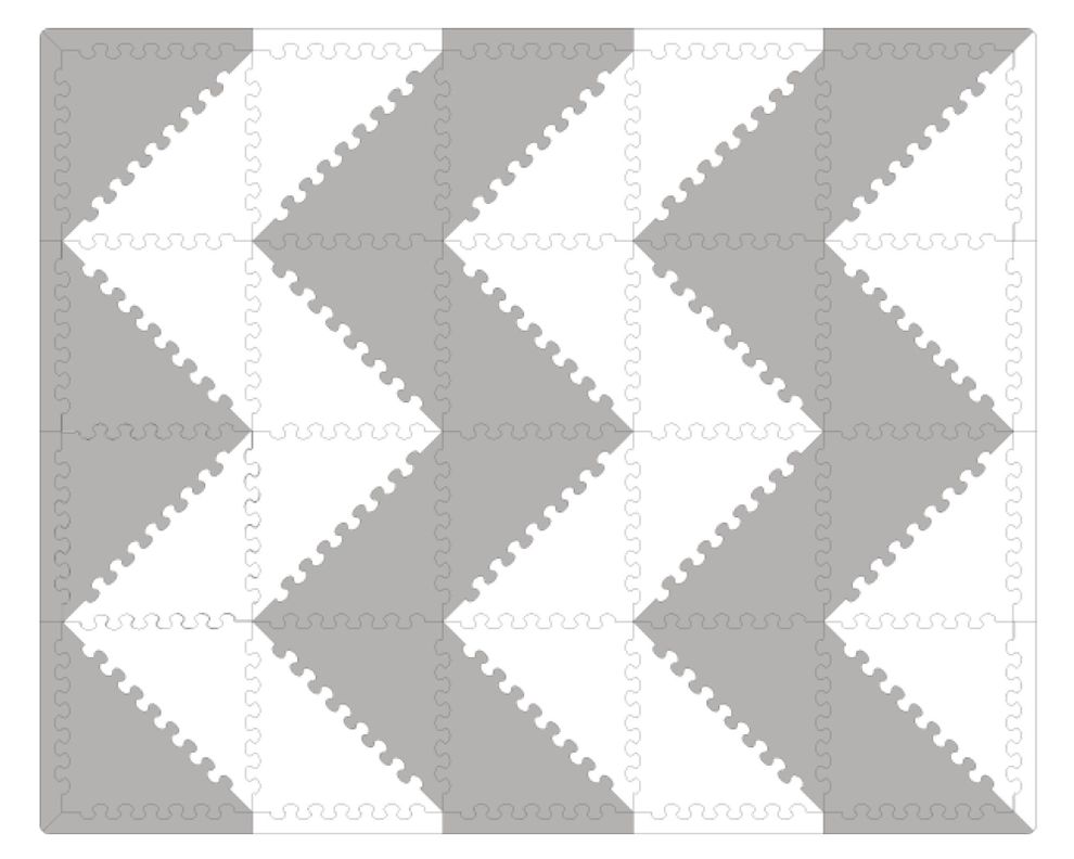 Mat multiformas armable gris/blanco