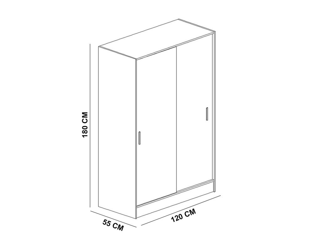 Ropero 2 puertas corredera nogal mate Mobikit-4