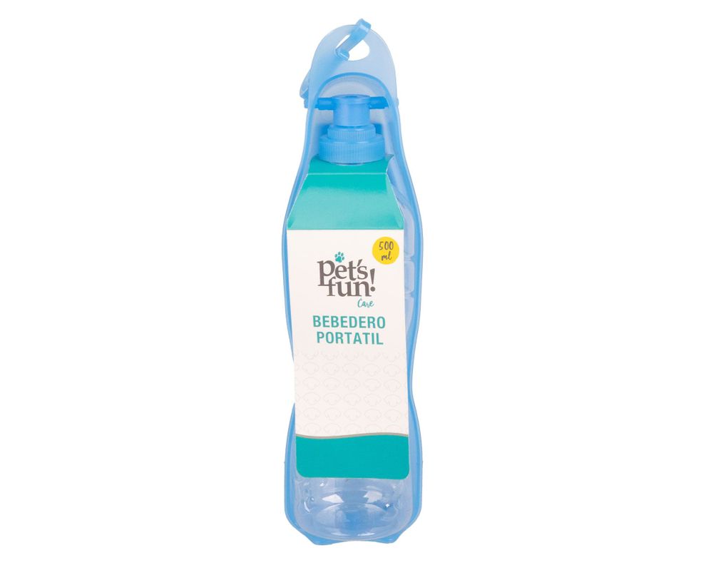Bebedero 500 ml celeste Pet's fun-0