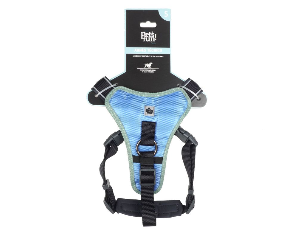 Arnés talla S acolchado azul Pet's fun-0