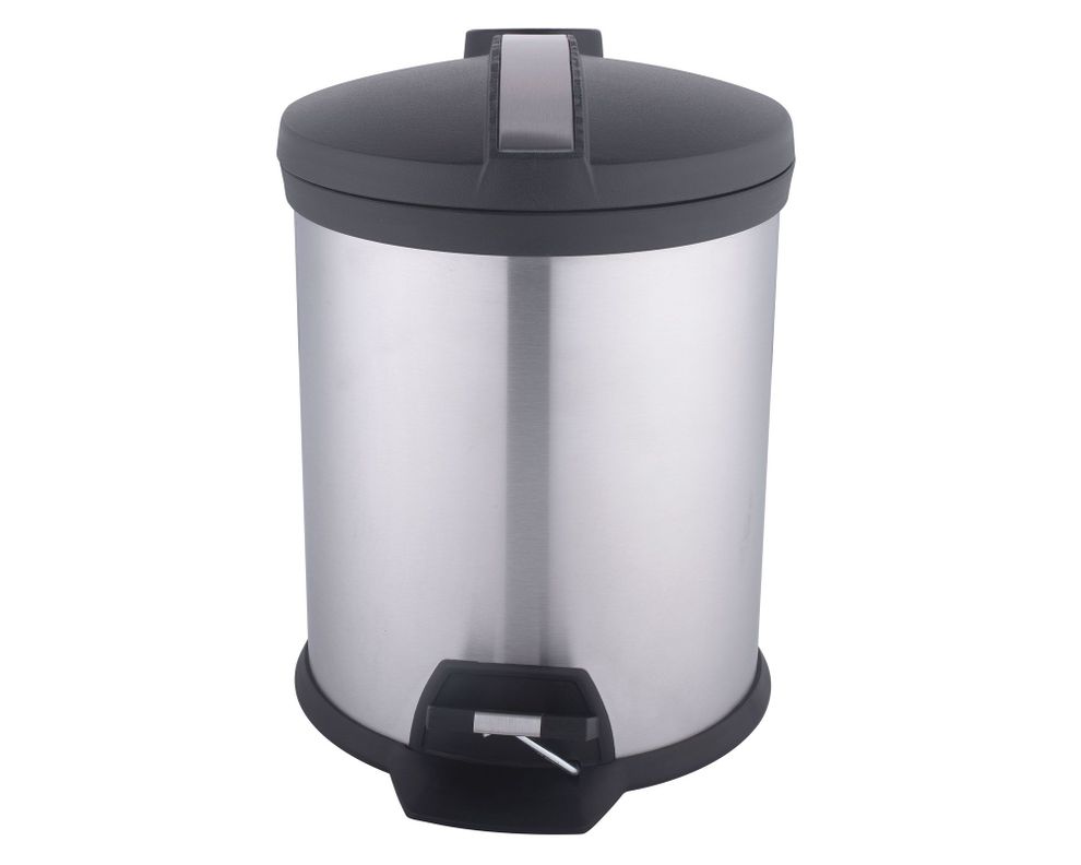 Basurero 4.5 litros pedal cromado/negro Cotidiana.-0