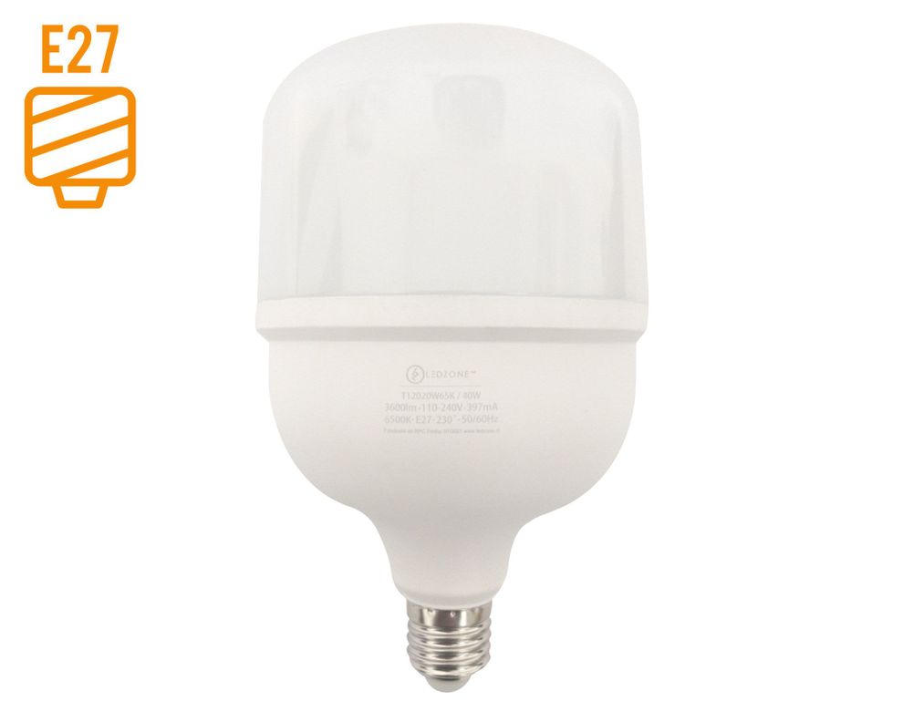 Ampolleta LED 40W E27 luz fría High power Ledzone-0