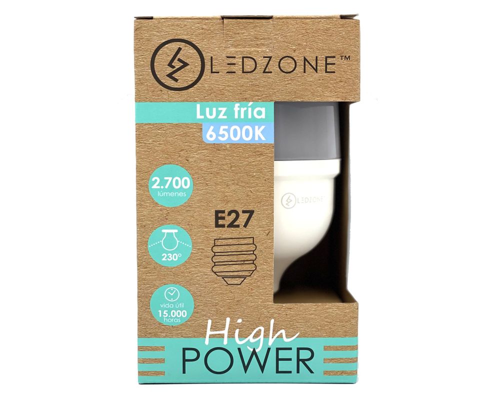 Ampolleta LED 30W E27 luz fría High power Ledzone-1