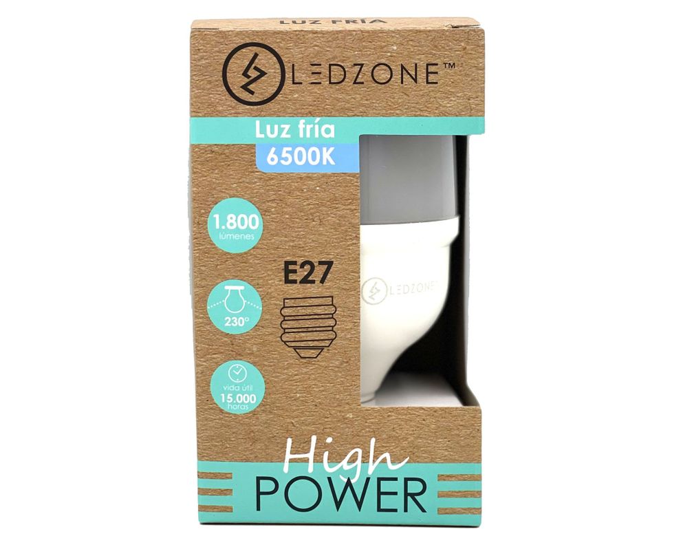 Ampolleta LED 20W E27 luz fría High power Ledzone-1