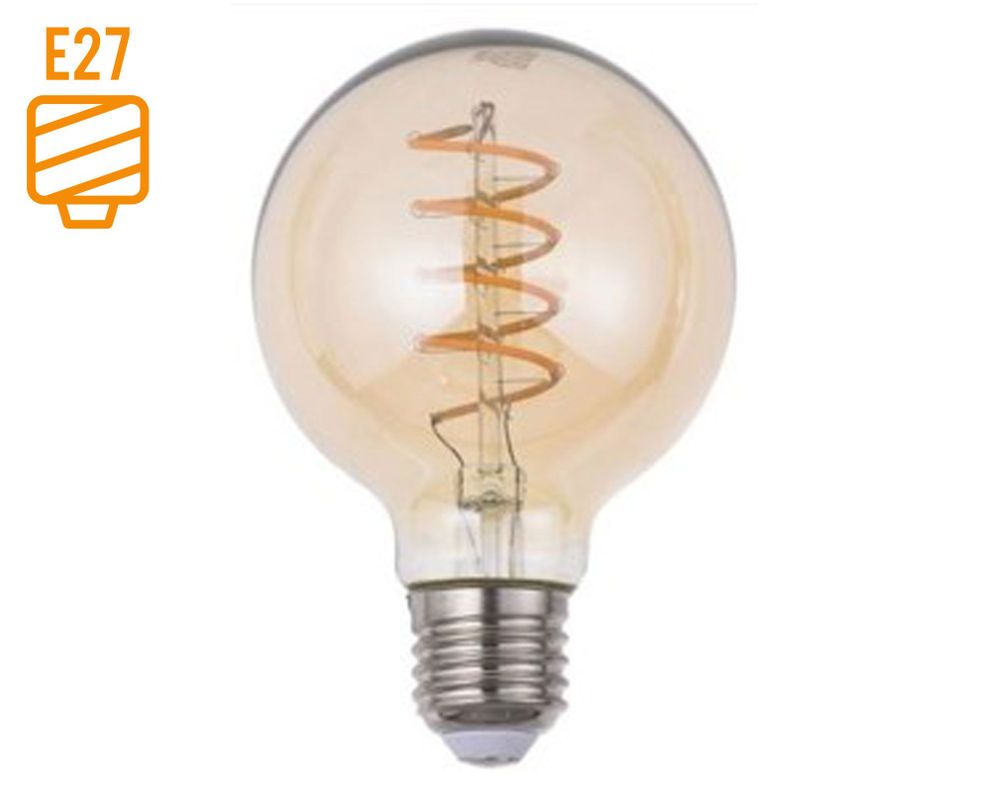 Ampolleta LED 5W E27 luz cálida espiral vintage Ledzone-0