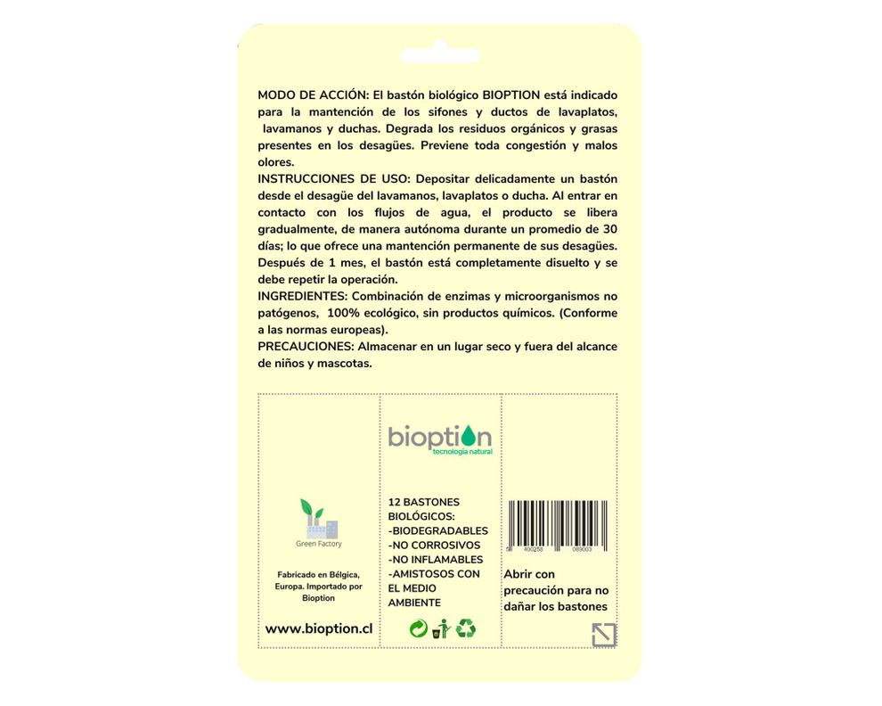 Eco bastón para sifones 12 unidades Bioption-1