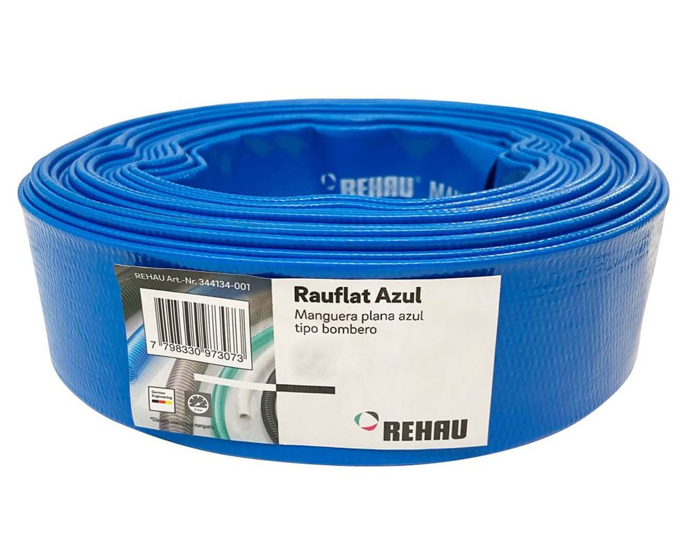 Manguera plana 3''x30 m Rauflat azul Rehau.-1