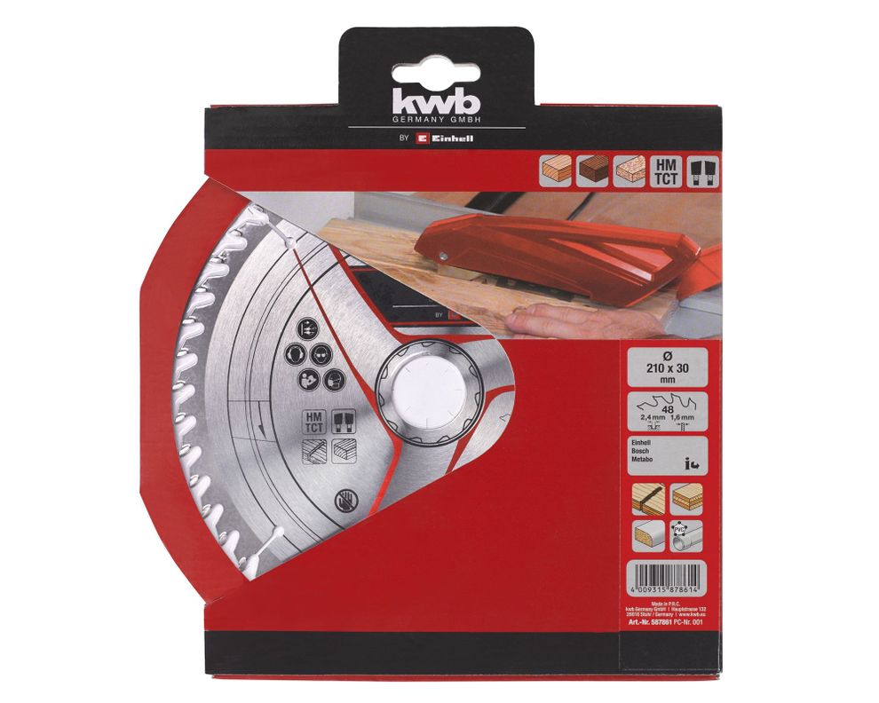 Disco sierra circular 210x30 mm 48 dientes KWB-1