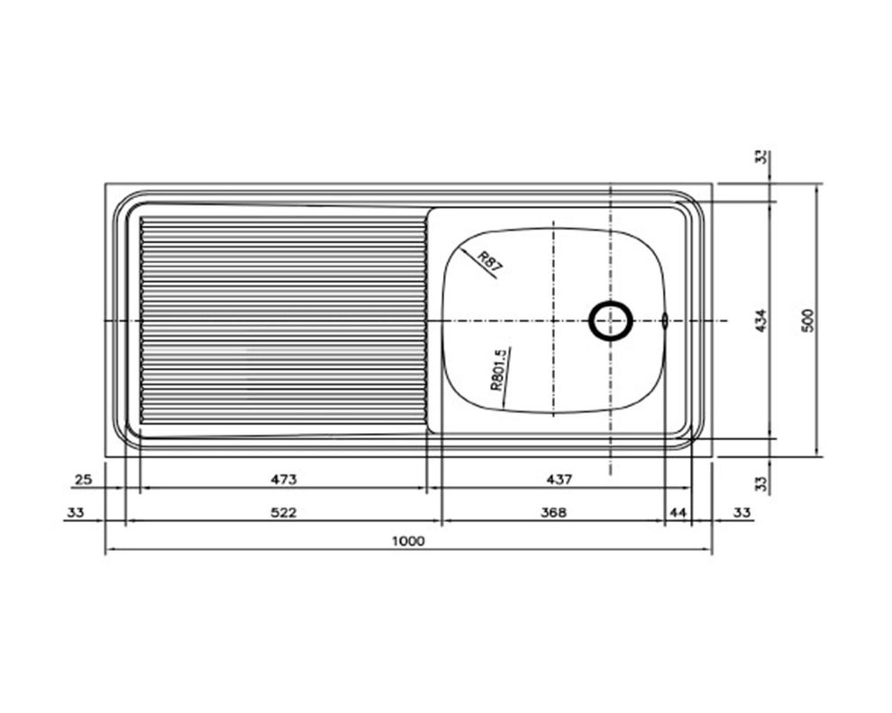 Lavaplatos sobreponer izquierdo inox Teka-8
