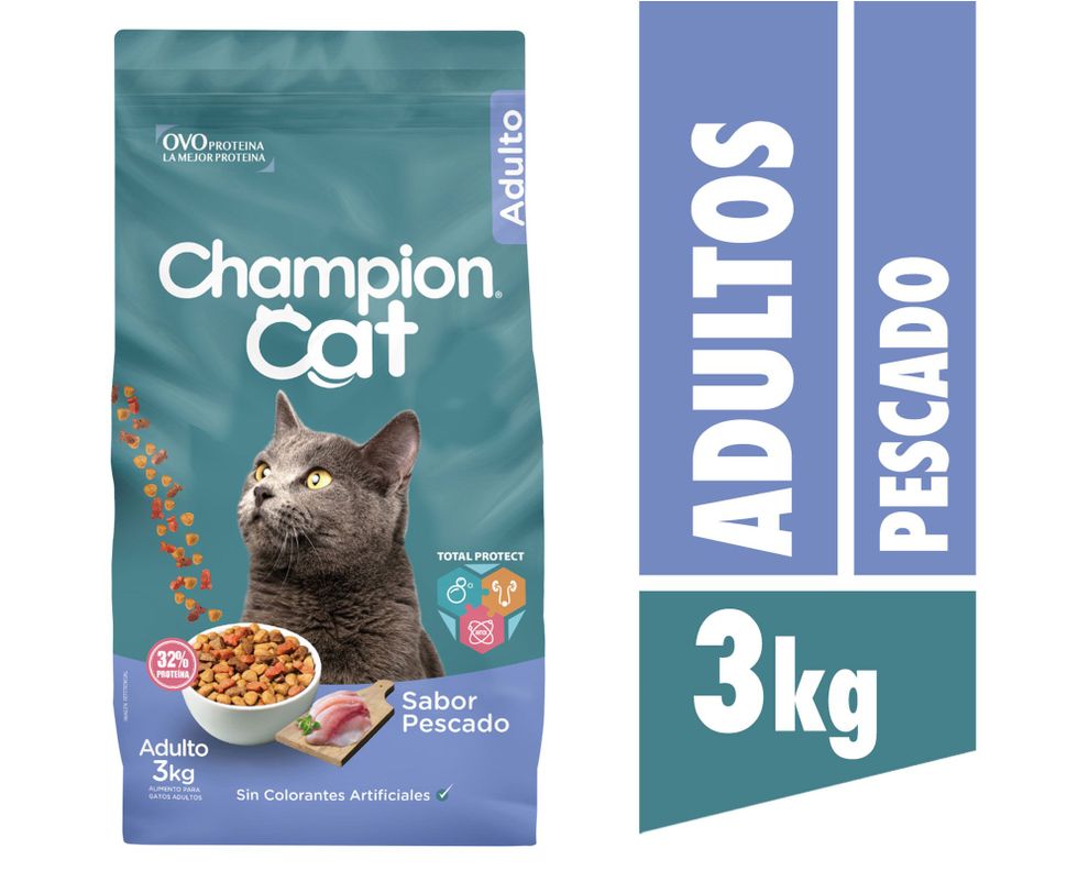 Alimento seco gatos 3 kg pescado Champion Cat.-0