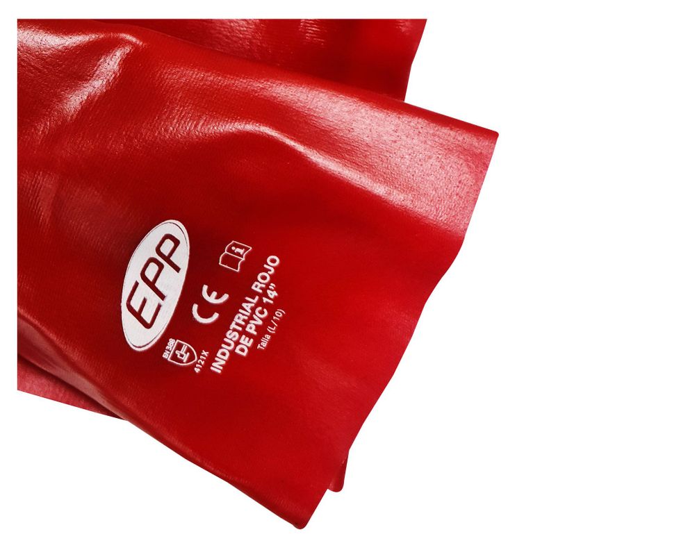 Guante industrial PVC rojo EPP-2