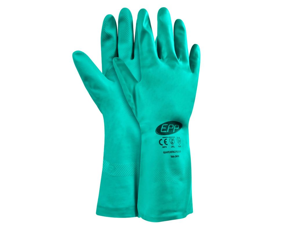 Guante Nitrilo flocado verde EPP-0