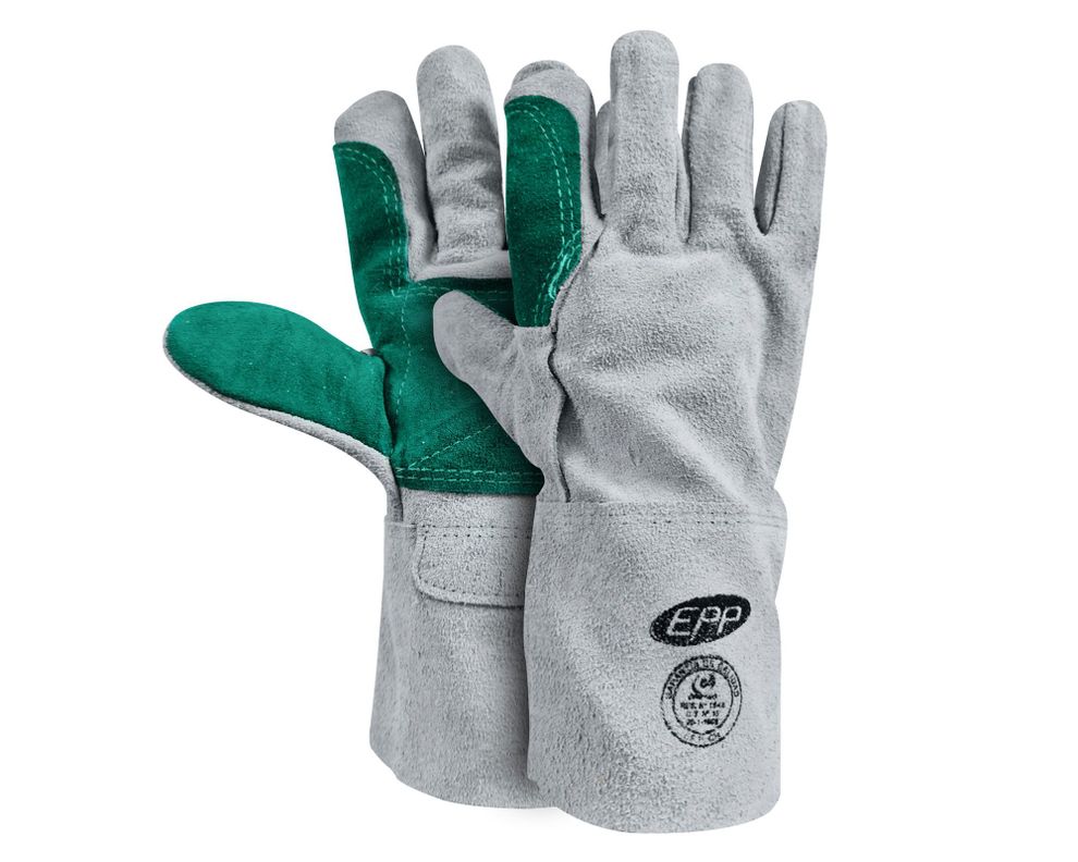 Guante descarne refuerzo blanco/verde EPP-0