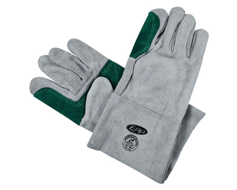 Guante descarne refuerzo blanco/verde EPP-1