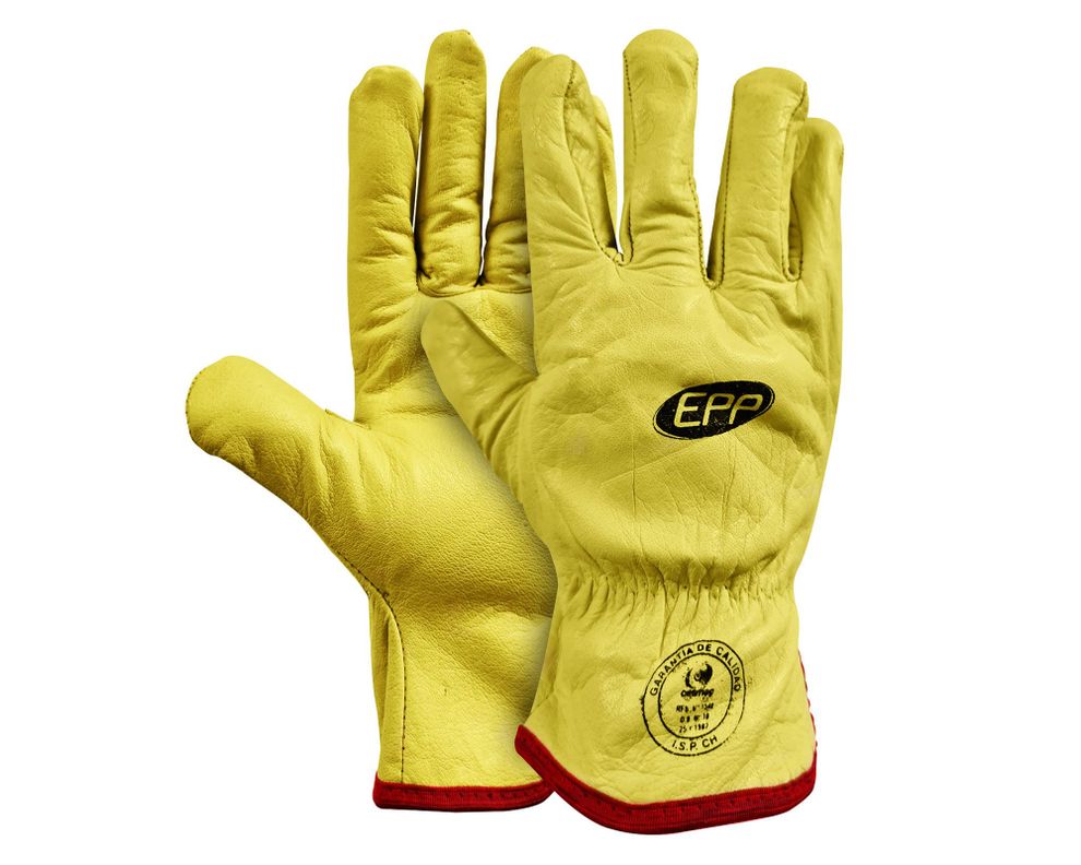 Guante cuero con forro amarillo EPP-0
