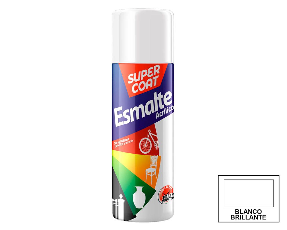 Pintura spray 350 ml Acrílico blanco brillante Super Coat-0