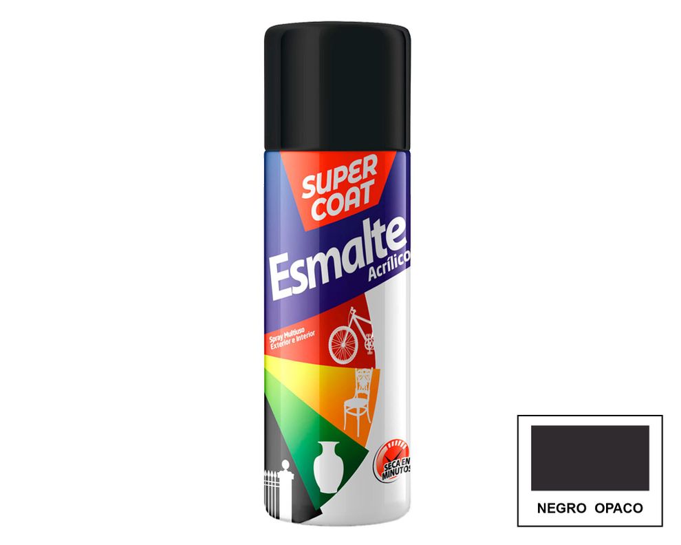 Pintura spray 350 ml Acrílico negro mate Super Coat-0