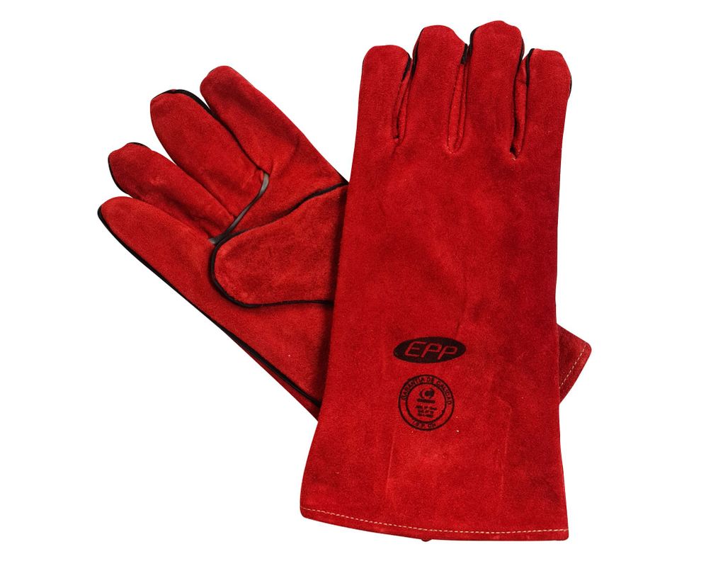 Guante soldador tradicional rojo EPP-1