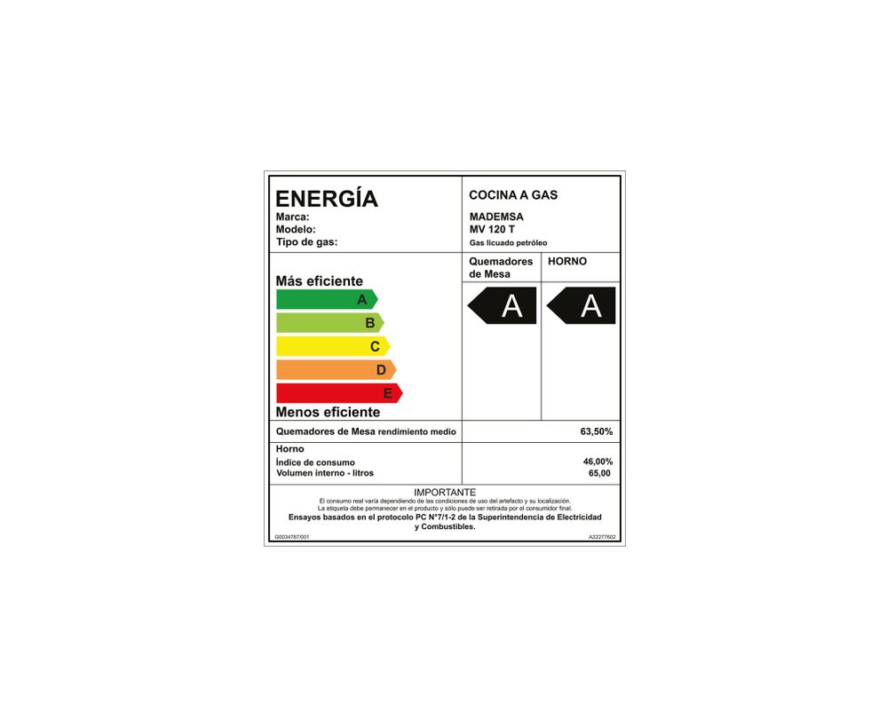 Cocina 4 quemadores MV 120 T negro Mademsa-7