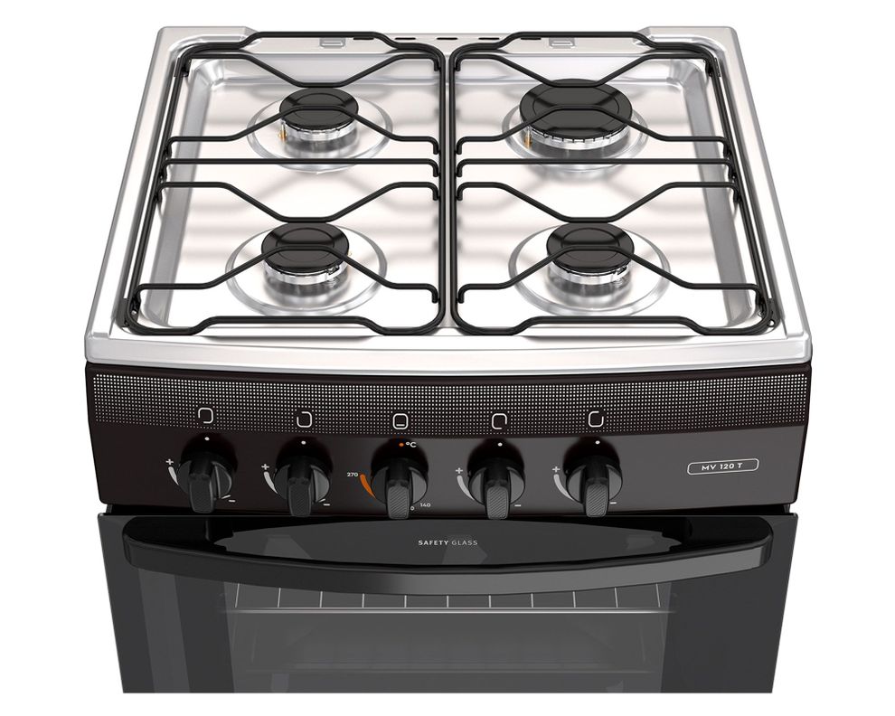Cocina 4 quemadores MV 120 T negro Mademsa-1
