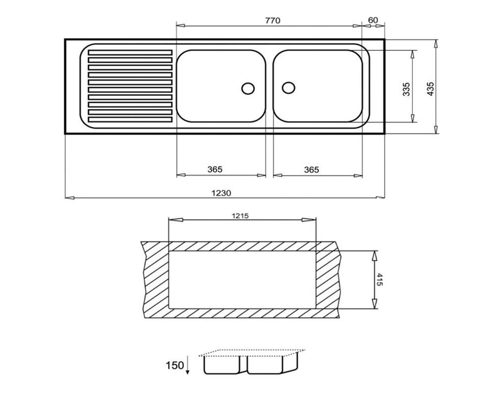 Lavaplatos empotrado derecha 1235.440 2C1E inox Teka-4