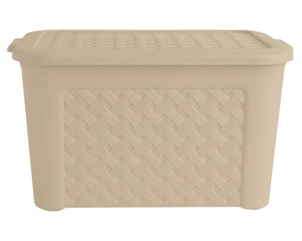 Caja organizadora 50 litros Ratán Beige Innovaplast-0