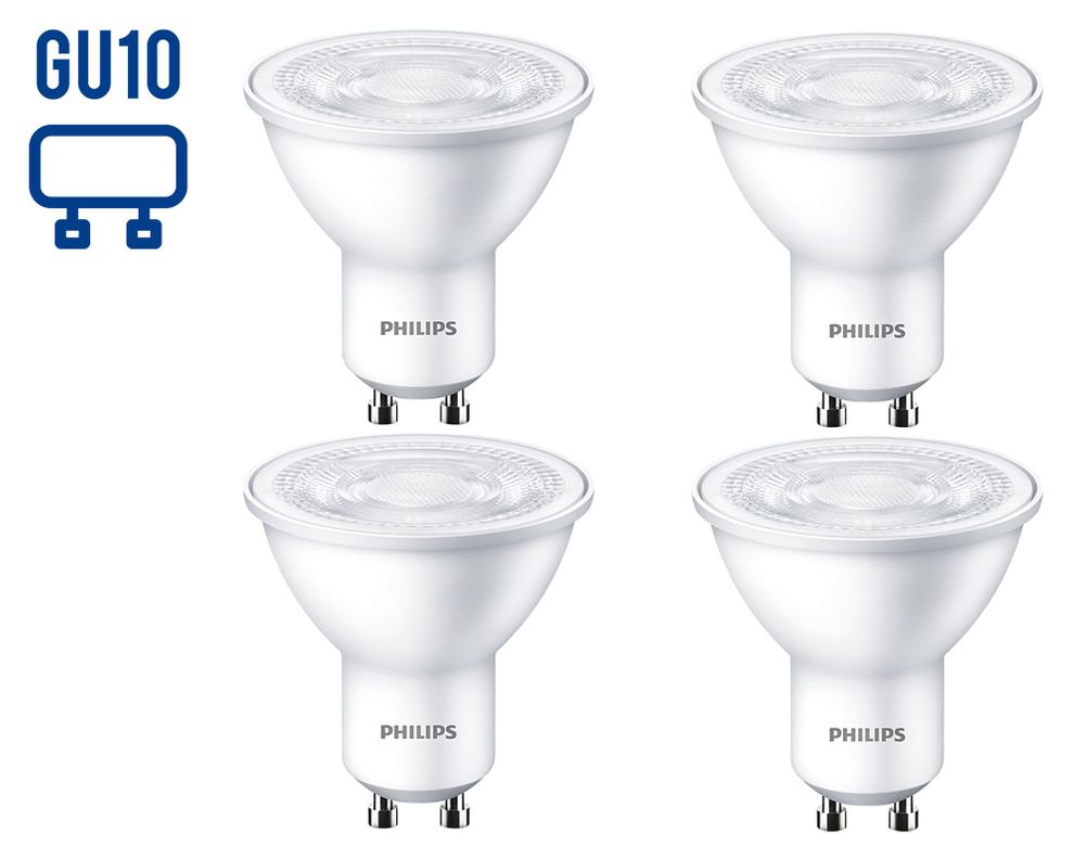 Ampolleta LED 50W GU10 luz cálida Ecohome 4 unidades Philips-0