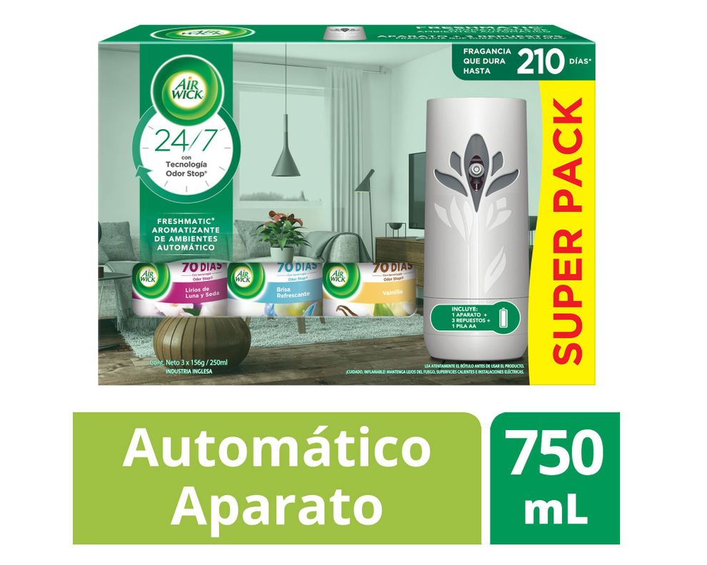Aromatizador automático Freshmatic + 3 repuestos 250 ml Air Wick-0