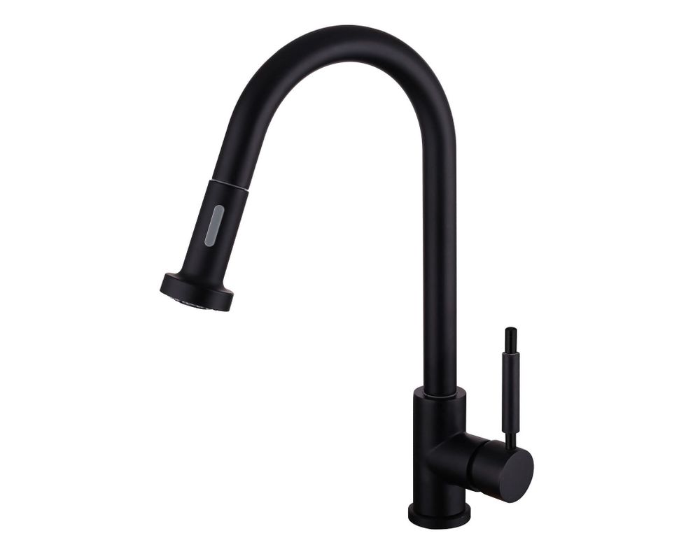 Monomando lavaplatos Gourmet negro mate Piazza-1