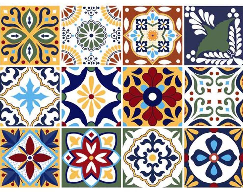 Vinilo adhesivo 15x15 cm Talavera 12 unidades-0