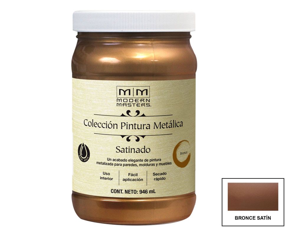 Esmalte al agua 946 ml Modern Masters bronce satín satín Rust-Oleum-0