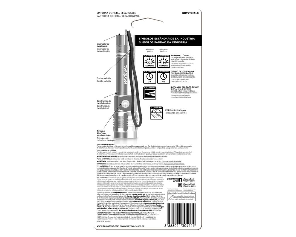 Linterna recargable Metálica Rayovac-1