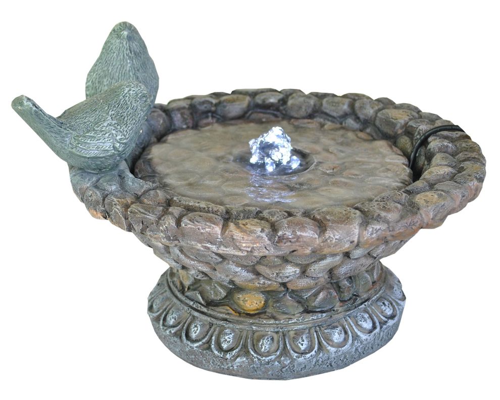 Fuente de agua con ave Outzen-0