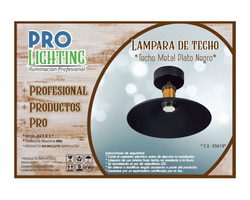 Lámpara colgar 1L E27 Campana industrial Vintage Pro-Lighting-1