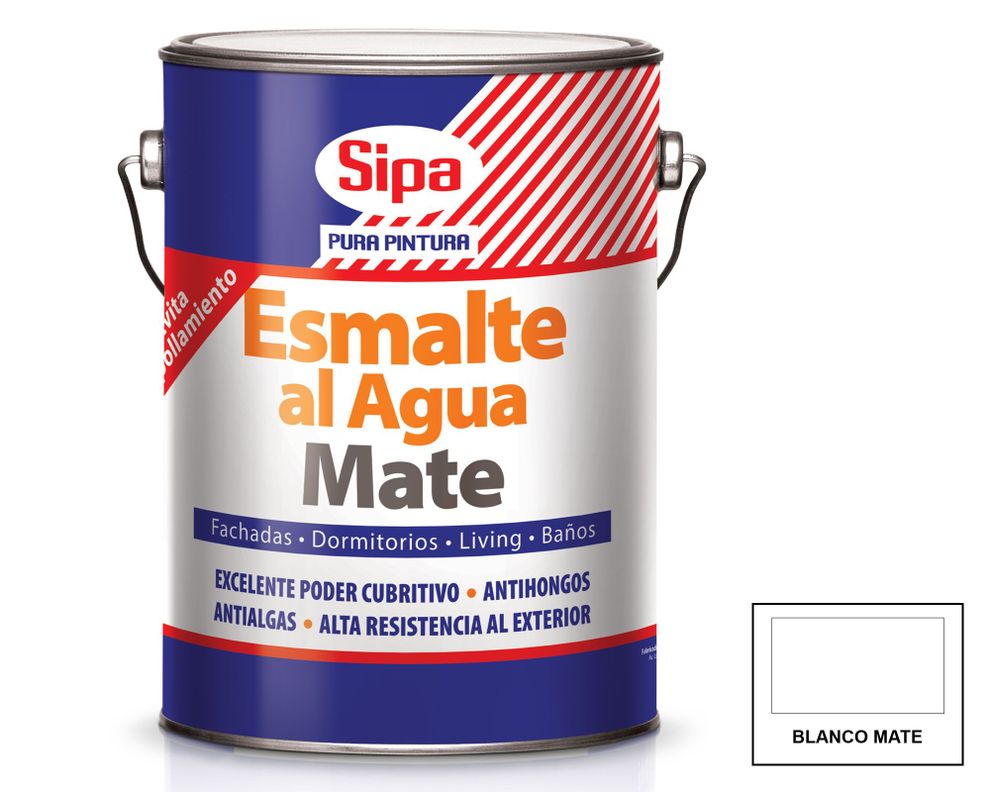 Esmalte al agua 1 galón blanco mate Sipa-0