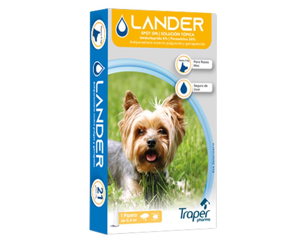 Antiparasitario Pipeta Hasta 4 kg Lander 0.4 ml-0