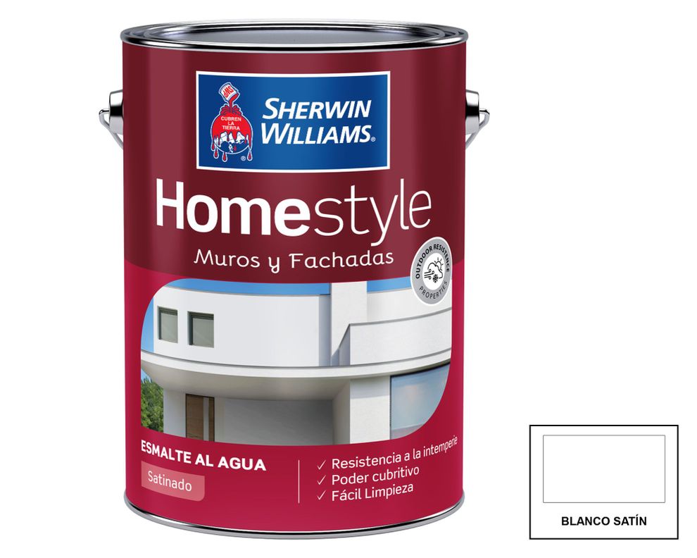 Esmalte al agua galón Home Style blanco fachada Sherwin Williams-0