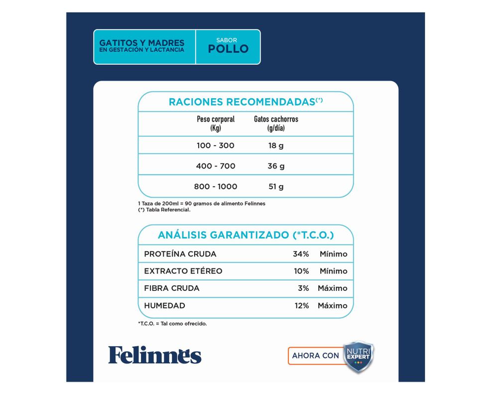 Alimento gato 1 kg pollo gatitos/madres en gestación Felinnes-2