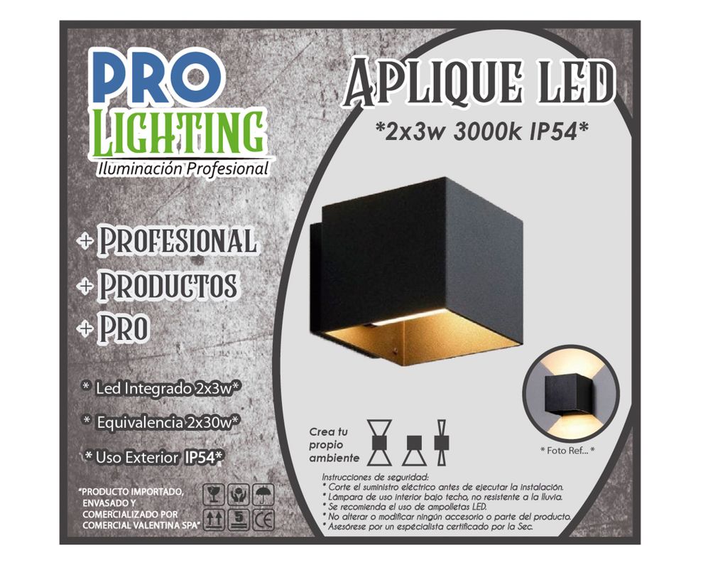 Aplique LED 2L luz cálida abatible negro Pro-Lighting-3