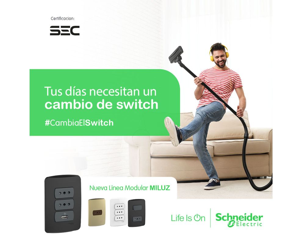 Placa armada con interruptor doble 16A 9/15 Miluz grafito Schneider-1