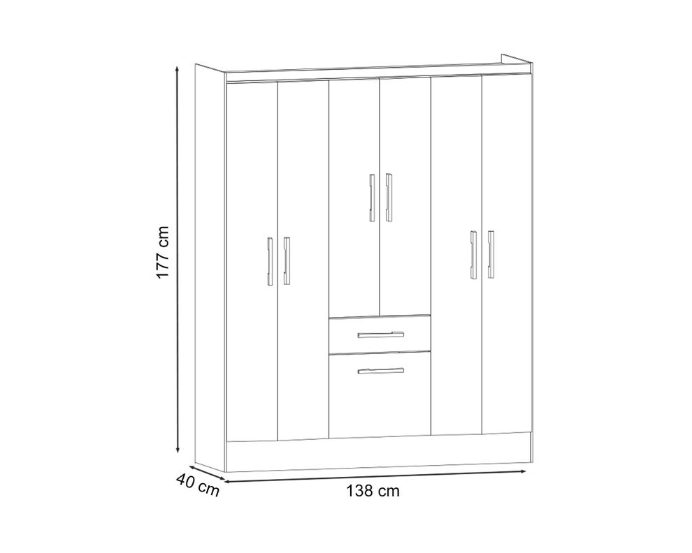 Clóset 6 puertas 1 cajón 1 zapatero blanco 3.0-4