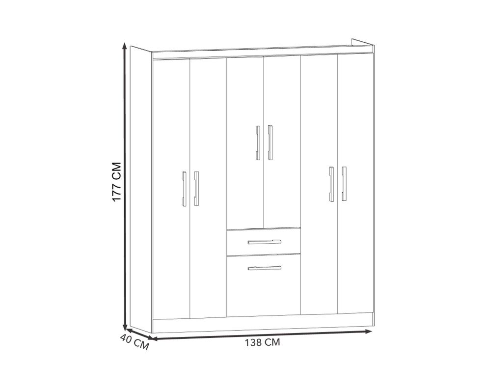 Clóset 6 puertas 1 cajón 1 zapatero Blanco M+Design-4