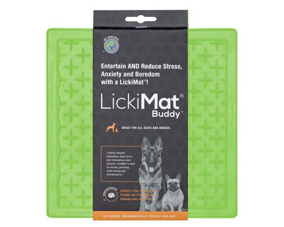 Plato silicona perro verde Lickimat-1