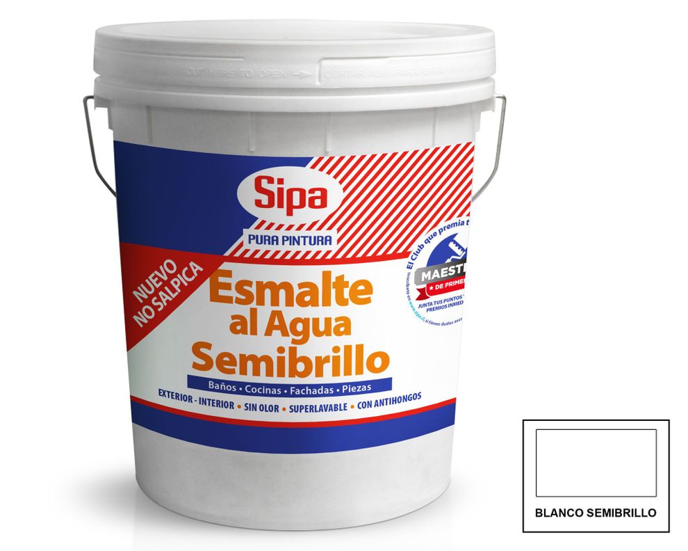 Esmalte al agua tineta blanco semi brillante Fachada Sipa-0