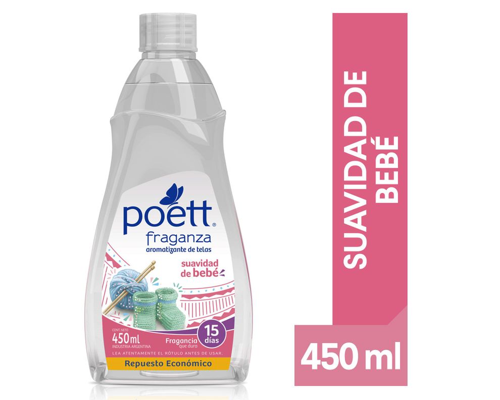 Aromatizador de ropa 450 ml Suavidad de bebe Poett-0