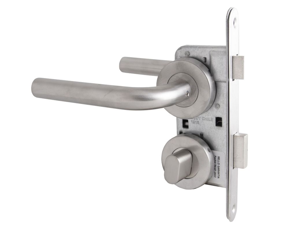 Cerradura embutida manilla baño/dormitorio Monaco gris-0